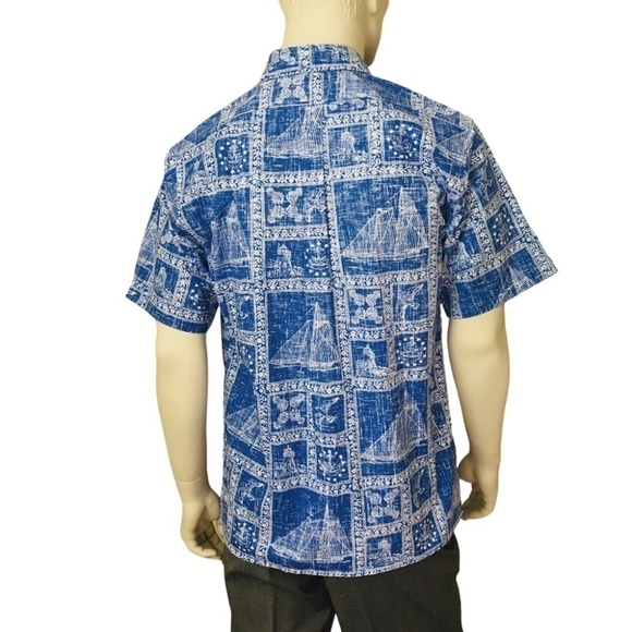 REYN Spooner Authentic Vintage Hawaiian Shirt Top Tiki Nautical Theme NWOT - Picture 4 of 10